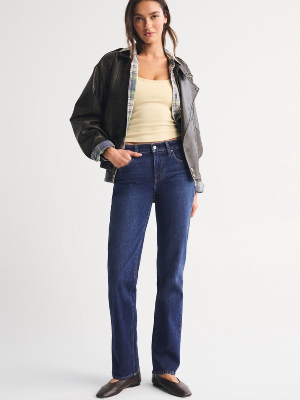 Abercrombie & Fitch Dark Indigo Short Straight Jeans